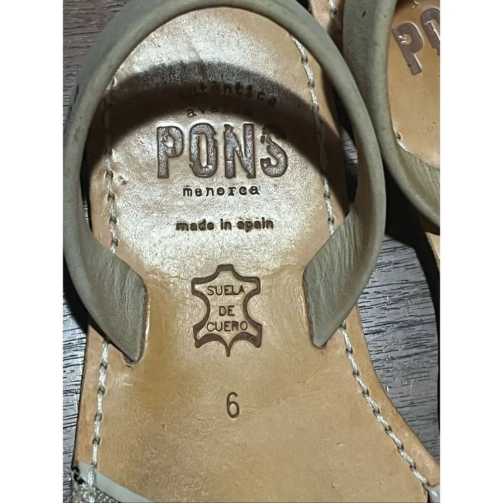PONS Authentica Avarca Handmade in Spain Menorca-tan & navy stripe size 6
